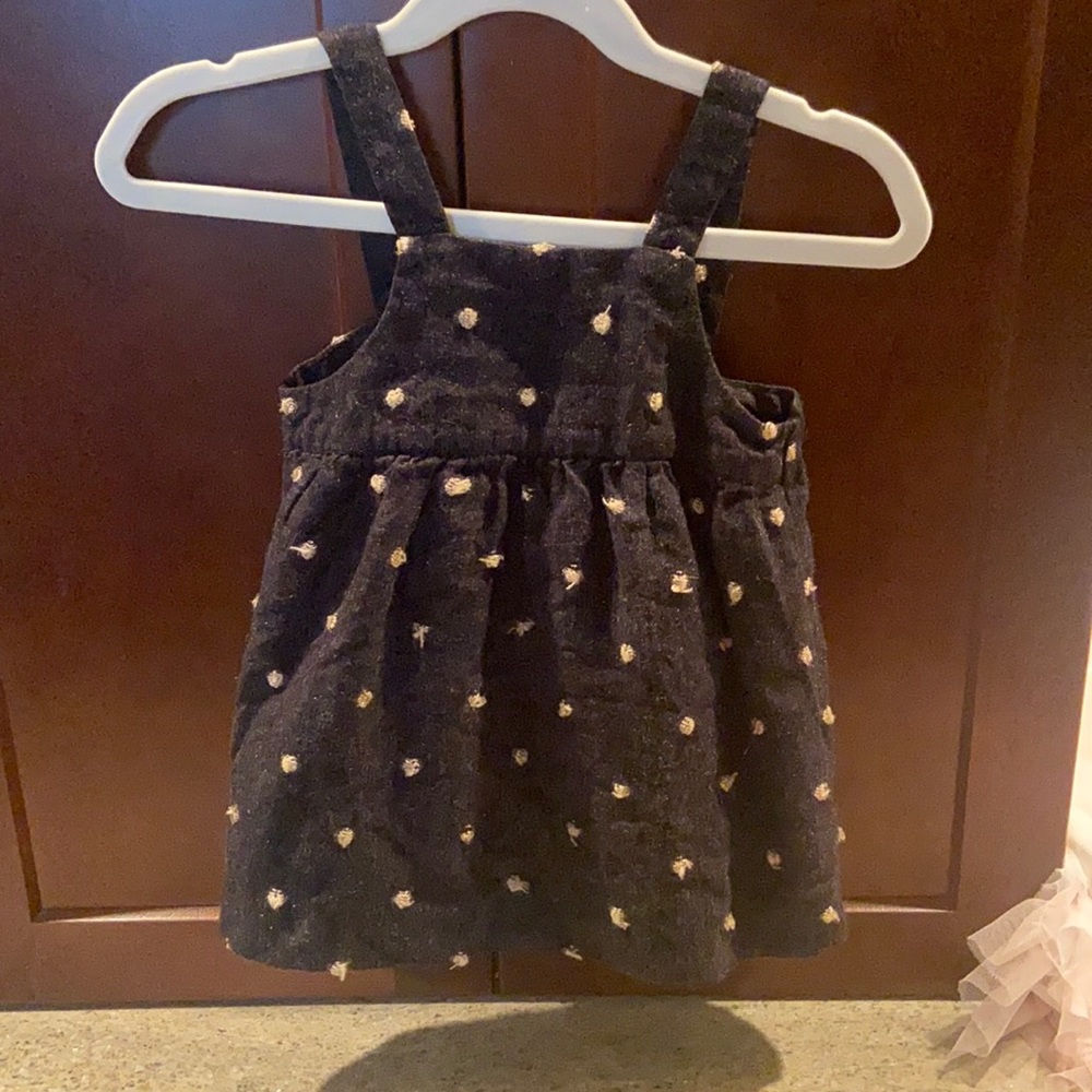 Zara gold dotted black dress 12-18 months